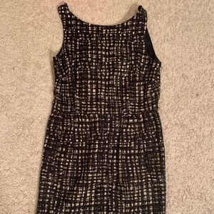 Michael Kors linen sheath Dress black/white/cream